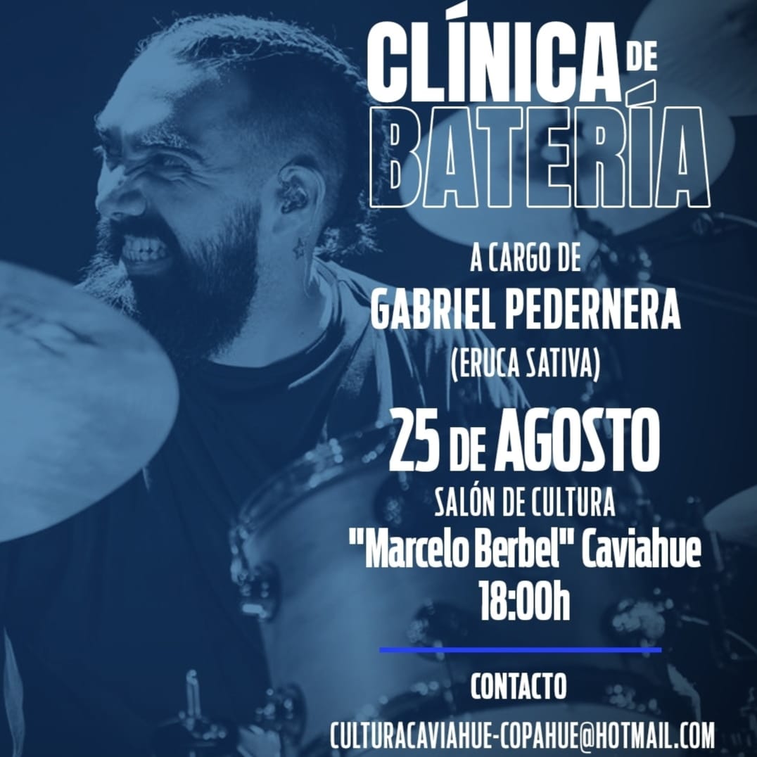 Gabriel Pedernera el baterista de Eruca Sativa en Caviahue